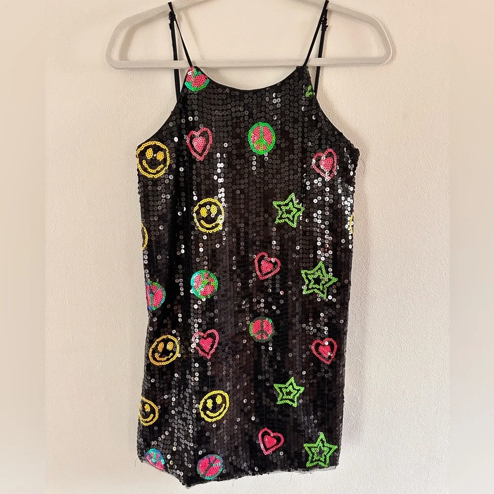 Lola + The Boys Black and Pink Sequin Slip Dress - Picture 3 of 10